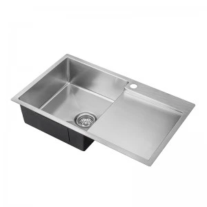 การออกแบบพิเศษที่มีรูก๊อกน้ำสแตนเลสชามเดียว drainboard อ่างล้างจาน