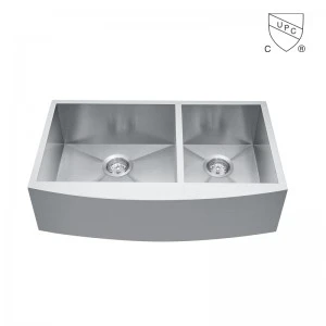 ผ้ากันเปื้อนโค้ง33นิ้ว front 6040 Double Bowl farmhouse SINK