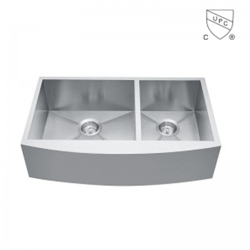 ผ้ากันเปื้อนโค้ง33นิ้ว front 6040 Double Bowl farmhouse SINK